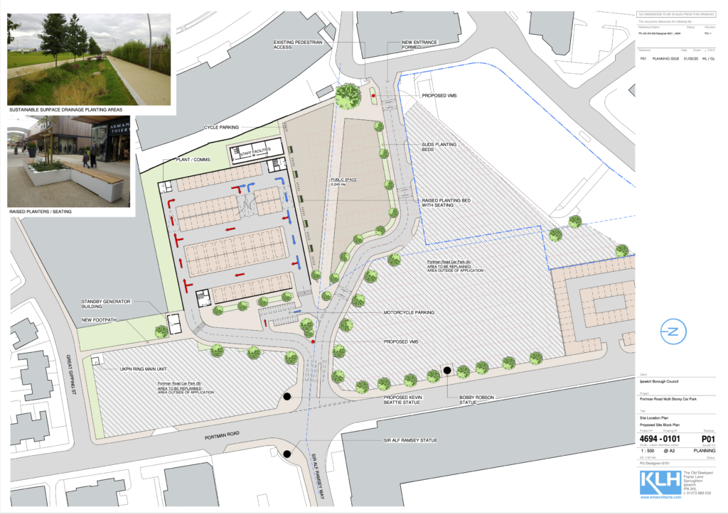 Map showing the proposed layout of the new car park.